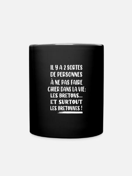 Il y a 2 sortes de personnes t-shirt breton - Mug uni - noir