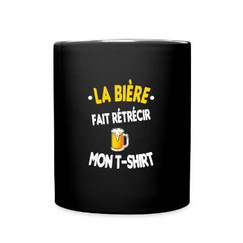 La bière fait rétrécir mon t-shirt humour - Mug uni - noir - Devant