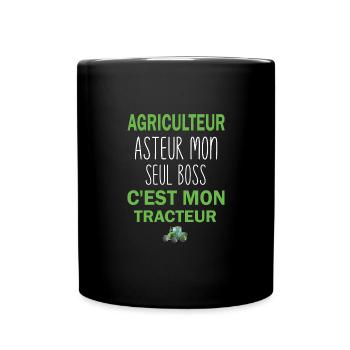 Agriculteur asteur mon seul boss cest mon tracteur - Mug uni - noir - Devant
