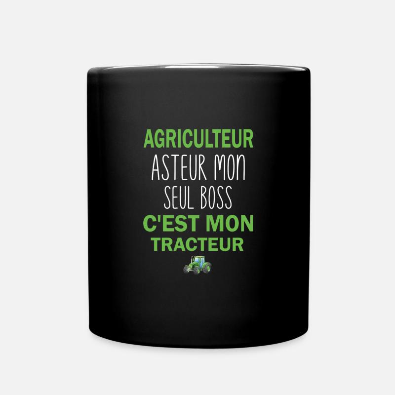 Agriculteur asteur mon seul boss cest mon tracteur - Mug uni - noir