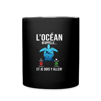 plongée m'appelle sport plongée sous marine - Mug uni - noir - Devant
