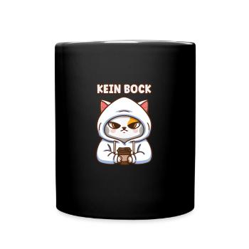 KEIN BOCK ! Kaffee Spruch Katzen T-Shirt - Tasse einfarbig - Schwarz - Vorne