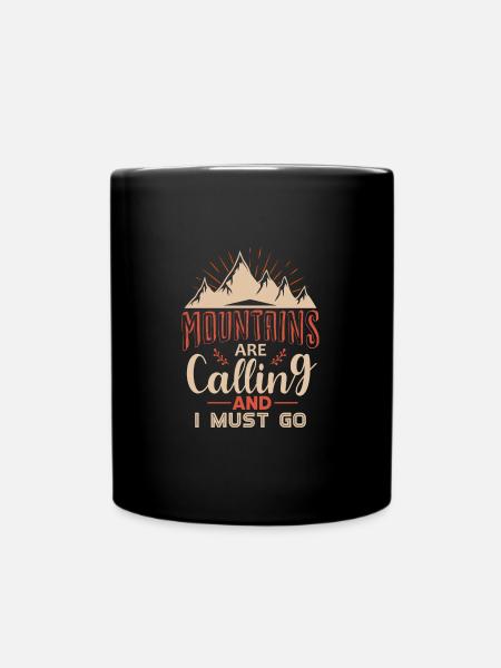 Vintage Berge Bergsteiger Wanderer - Tasse einfarbig - Schwarz