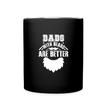 Väter mit Bart sind besser. Papa mit Bart - Tasse einfarbig - Schwarz - Vorne