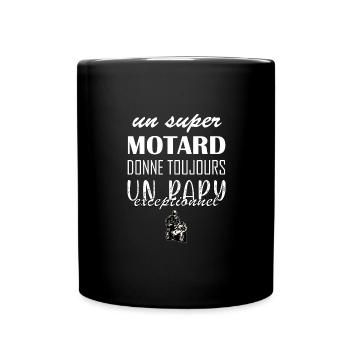 Un super motard papy grand-père moto humoristique - Mug uni - noir - Devant