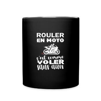 Homme Moto Motard Maillot motarde manche courte - Mug uni - noir - Devant