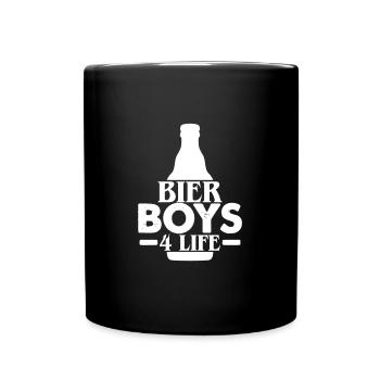 Bier Boys 4 Life - Tasse einfarbig - Schwarz - Vorne