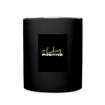 Thinking Positive (Positivity Print) - Full Colour Mug - black - Front