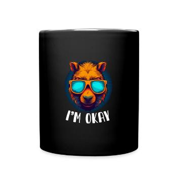 Capybara Lustig Nagetier Wasserschwein - Tasse einfarbig - Schwarz - Vorne