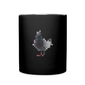 Pixel Taube - Tasse einfarbig - Schwarz - Vorne