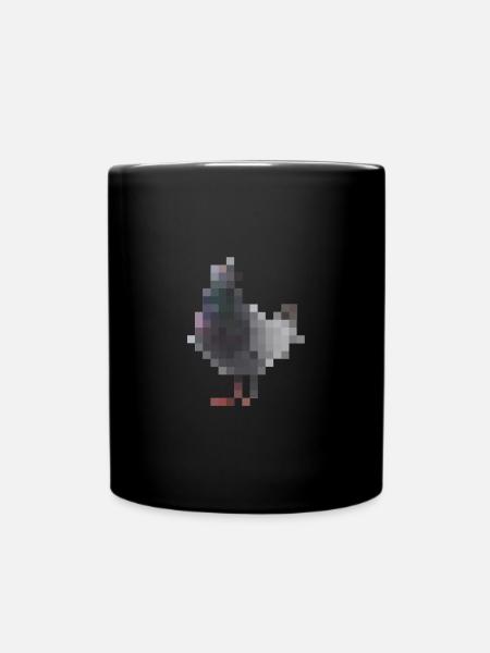 Pixel Taube - Tasse einfarbig - Schwarz