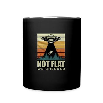 Not Flat We Checked - Full Colour Mug - black - Front
