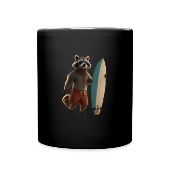 Epischer Waschbär V - Tasse einfarbig - Schwarz - Vorne