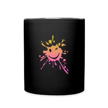 Emoji Splash of Color - Full Colour Mug - black - Front