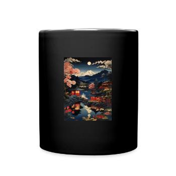 Japanese Art Illustration Painting - Full Colour Mug - black - Front