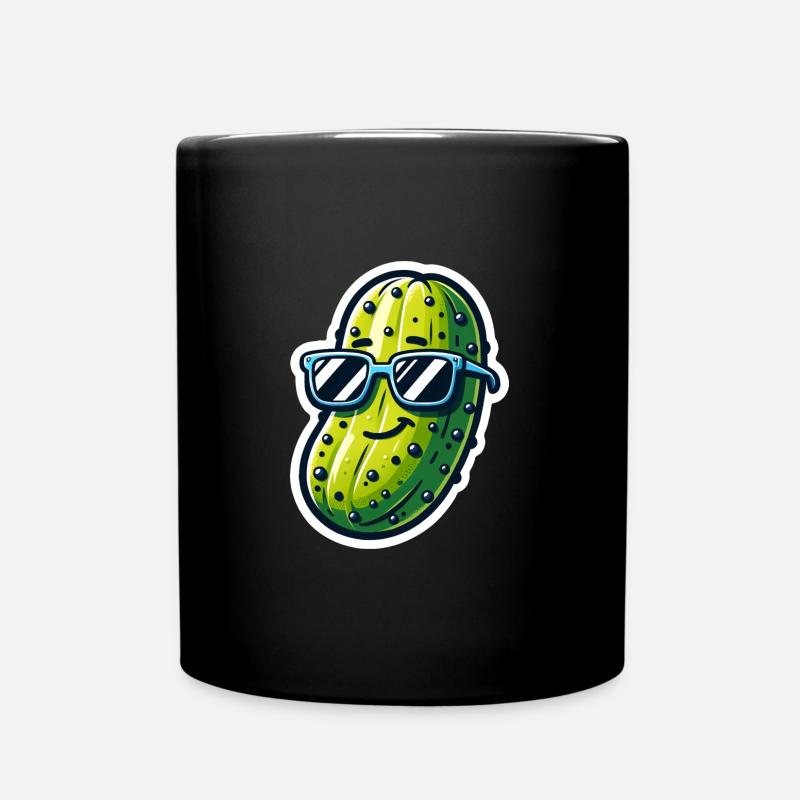 Gurken-Coolness im Sonnenschein - Tasse einfarbig - Schwarz