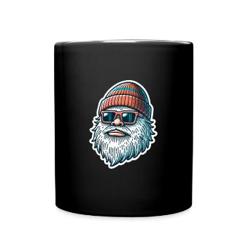 Cooler Yeti mit Mütze und Sonnenbrille - Tasse einfarbig - Schwarz - Vorne