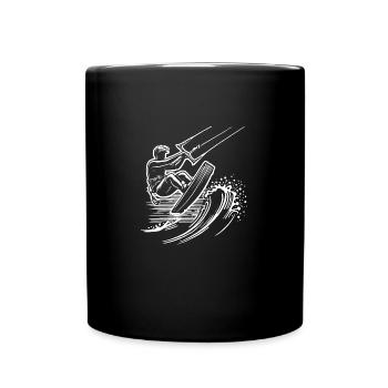 Kitesurfeurs kitesurf - Mug uni - noir - Devant