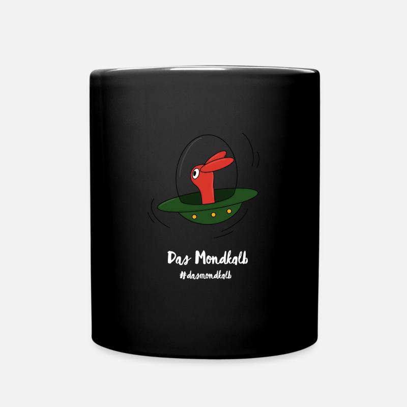 Das Mondkalb im Ufo in weiß - Tasse einfarbig - Schwarz