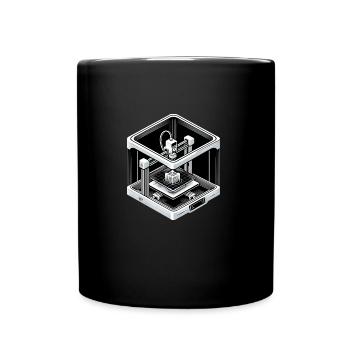 3D printer - Full Colour Mug - black - Front