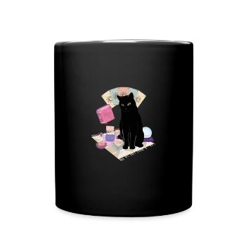 Cat, Tarot and Book of Shadows - Full Colour Mug - black - Front