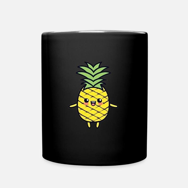 Fröhliche Ananas - Tasse einfarbig - Schwarz
