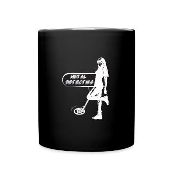 Sexy treasure hunter with metal detector - Full Colour Mug - black - Front
