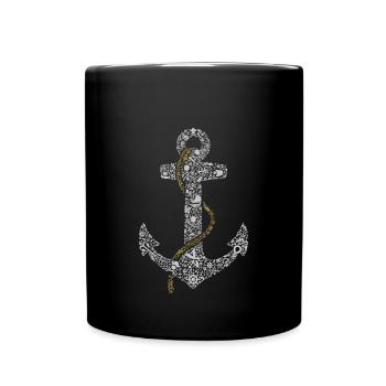 Anker - Tasse einfarbig - Schwarz - Vorne