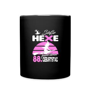 88 Jahre Geburtstag Frau Hexe Süß Süss Jahrestag - Tasse einfarbig - Schwarz - Vorne