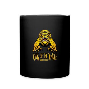 Geburtstag 1943 80 Löwe Lion King of Jungle - Tasse einfarbig - Schwarz - Vorne