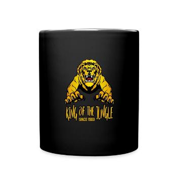 Geburtstag 1983 40 Löwe Lion King of Jungle - Tasse einfarbig - Schwarz - Vorne