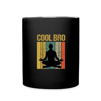 Sprüche Yoga Mann Cool Bro Bruder - Tasse einfarbig - Schwarz - Vorne