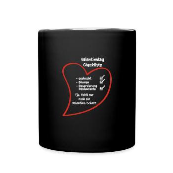 Romantic Love Heart Valentine's Day Couple - Full Colour Mug - black - Front