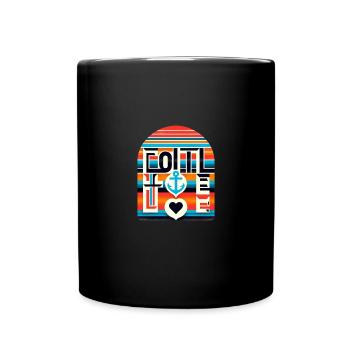 Foi Espoir Amour Chrétien Rétro Vintage - Mug uni - noir - Devant