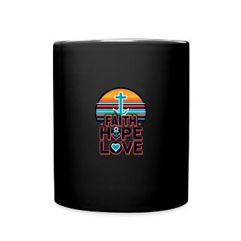 Foi Espoir Amour Chrétien Rétro Vintage - Mug uni - noir - Devant