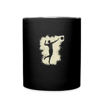 Volleyball Beach Grunge Vintage - Full Colour Mug - black - Front