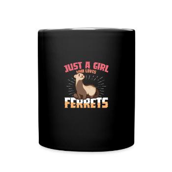 Ferret Cute Animal Ferret Lover - Full Colour Mug - black - Front