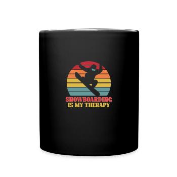 Snowboard Snowboarding Snowboarder Skiliebhaber - Tasse einfarbig - Schwarz - Vorne