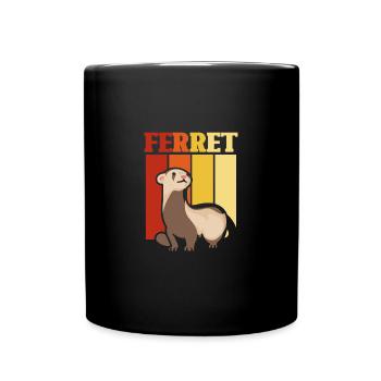 Ferret Cute Animal Ferret Lover - Full Colour Mug - black - Front