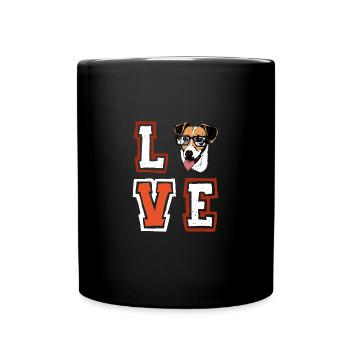Liebe Jack Russell Welpe Haustier Hundeliebhaber H - Tasse einfarbig - Schwarz - Vorne
