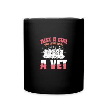Juste une fille qui aime être un amoureux vétérinaire - Mug uni - noir - Devant