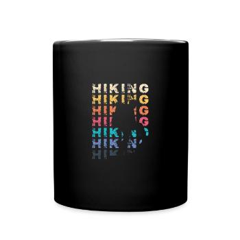 Wandern Wanderer Camper Natur Outdoor Wandern Lieb - Tasse einfarbig - Schwarz - Vorne