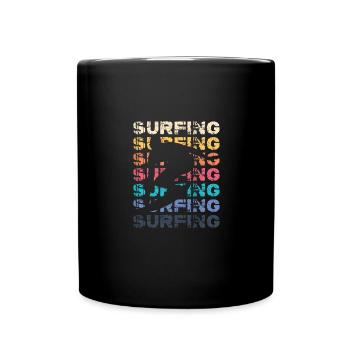 Surf Surfer Planche de surf Amateurs de surf Vacances à la plage - Mug uni - noir - Devant