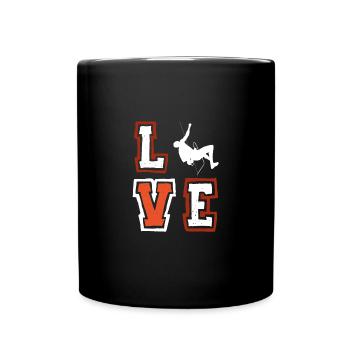 Liebe Klettern Berg Fels Bouldern Liebhaber - Tasse einfarbig - Schwarz - Vorne