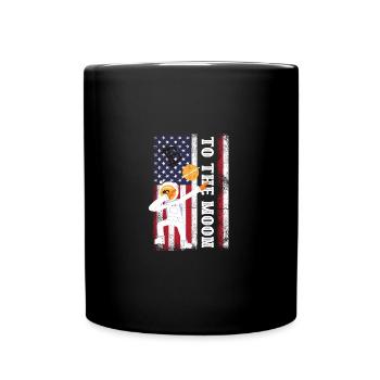 Bitcoin To The Moon American Flag Btc Crypt - Full Colour Mug - black - Front