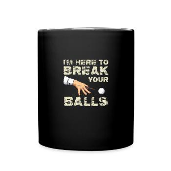 Nur der Tipp ich verspreche Billardkugel Pool Lieb - Tasse einfarbig - Schwarz - Vorne