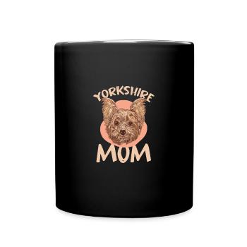Yorkshire Dad Pup Puppy Haustier Hundeliebhaber Hu - Tasse einfarbig - Schwarz - Vorne