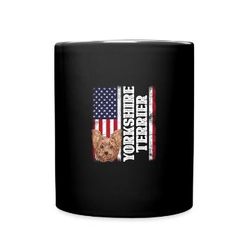 Yorkshire Terrier Welpe Haustier Hundeliebhaber Hu - Tasse einfarbig - Schwarz - Vorne