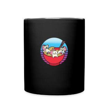 Lustige Ramen Lebensmittel Nudeln Japanisch Anime - Tasse einfarbig - Schwarz - Vorne