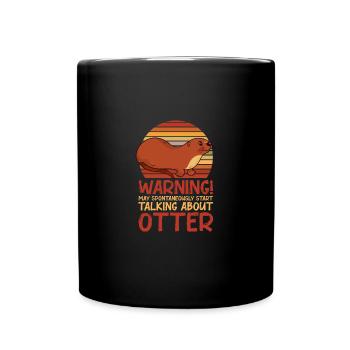 Drôle de loutre mignon animal loutre de mer amusant Liebh - Mug uni - noir - Devant